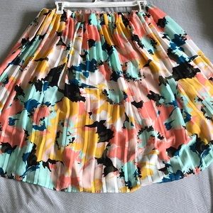 Ava & Viv pleated multicolor summer/spring skirt